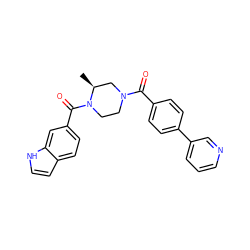 C[C@H]1CN(C(=O)c2ccc(-c3cccnc3)cc2)CCN1C(=O)c1ccc2cc[nH]c2c1 ZINC000049034282