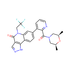 C[C@H]1CN(C(=O)c2ncccc2-c2ccc3c4[nH]ncc4c(=O)n(CC(F)(F)F)c3c2)C[C@@H](C)O1 ZINC000220095559