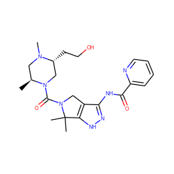 C[C@H]1CN(C)[C@H](CCO)CN1C(=O)N1Cc2c(NC(=O)c3ccccn3)n[nH]c2C1(C)C ZINC000114192174