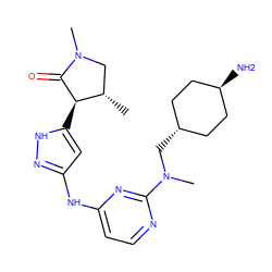 C[C@H]1CN(C)C(=O)[C@@H]1c1cc(Nc2ccnc(N(C)C[C@H]3CC[C@H](N)CC3)n2)n[nH]1 ZINC000473096116