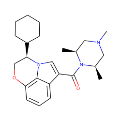 C[C@H]1CN(C)C[C@@H](C)N1C(=O)c1cn2c3c(cccc13)OC[C@H]2C1CCCCC1 ZINC000058512463