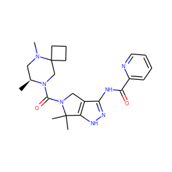 C[C@H]1CN(C)C2(CCC2)CN1C(=O)N1Cc2c(NC(=O)c3ccccn3)n[nH]c2C1(C)C ZINC000114183057