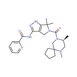 C[C@H]1CN(C)C2(CCCC2)CN1C(=O)N1Cc2c(NC(=O)c3ccccn3)n[nH]c2C1(C)C ZINC000114182318