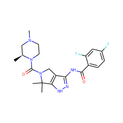 C[C@H]1CN(C)CCN1C(=O)N1Cc2c(NC(=O)c3ccc(F)cc3F)n[nH]c2C1(C)C ZINC000149140322