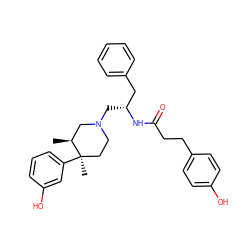 C[C@H]1CN(C[C@H](Cc2ccccc2)NC(=O)CCc2ccc(O)cc2)CC[C@@]1(C)c1cccc(O)c1 ZINC000013782404