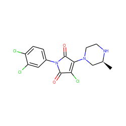 C[C@H]1CN(C2=C(Cl)C(=O)N(c3ccc(Cl)c(Cl)c3)C2=O)CCN1 ZINC000064527289