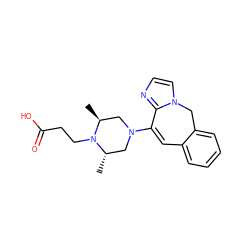 C[C@H]1CN(C2=Cc3ccccc3Cn3ccnc32)C[C@H](C)N1CCC(=O)O ZINC000058582058