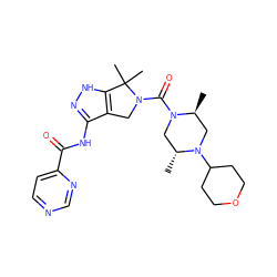 C[C@H]1CN(C2CCOCC2)[C@H](C)CN1C(=O)N1Cc2c(NC(=O)c3ccncn3)n[nH]c2C1(C)C ZINC000149326237