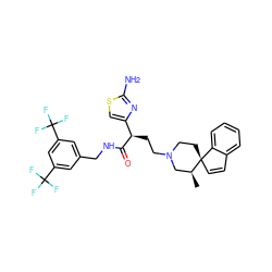 C[C@H]1CN(CC[C@@H](C(=O)NCc2cc(C(F)(F)F)cc(C(F)(F)F)c2)c2csc(N)n2)CC[C@@]12C=Cc1ccccc12 ZINC000028702687