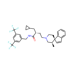 C[C@H]1CN(CC[C@@H](CC2CC2)C(=O)NCc2cc(C(F)(F)F)cc(C(F)(F)F)c2)CC[C@@]12C=Cc1ccccc12 ZINC000029040091