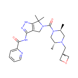 C[C@H]1CN(CC2(C)COC2)[C@H](C)CN1C(=O)N1Cc2c(NC(=O)c3ccccn3)n[nH]c2C1(C)C ZINC000114184627