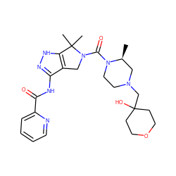 C[C@H]1CN(CC2(O)CCOCC2)CCN1C(=O)N1Cc2c(NC(=O)c3ccccn3)n[nH]c2C1(C)C ZINC000149497244