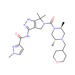 C[C@H]1CN(CC2CCOCC2)[C@H](C)CN1C(=O)N1Cc2c(NC(=O)c3ccn(C)n3)n[nH]c2C1(C)C ZINC000114185422