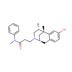 C[C@H]1CN(CCC(=O)N(C)c2ccccc2)[C@@H]2Cc3ccc(O)cc3[C@]1(C)C2 ZINC000101365318