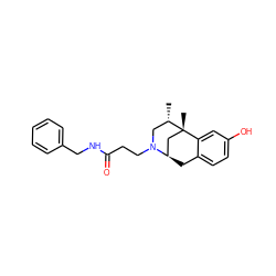 C[C@H]1CN(CCC(=O)NCc2ccccc2)[C@@H]2Cc3ccc(O)cc3[C@]1(C)C2 ZINC000101365328