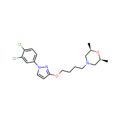 C[C@H]1CN(CCCCOc2ccn(-c3ccc(Cl)c(Cl)c3)n2)C[C@@H](C)O1 ZINC000034641735