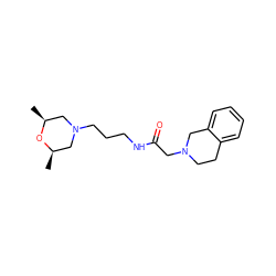 C[C@H]1CN(CCCNC(=O)CN2CCc3ccccc3C2)C[C@@H](C)O1 ZINC000025409567