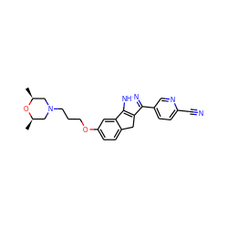 C[C@H]1CN(CCCOc2ccc3c(c2)-c2[nH]nc(-c4ccc(C#N)nc4)c2C3)C[C@@H](C)O1 ZINC000028951623