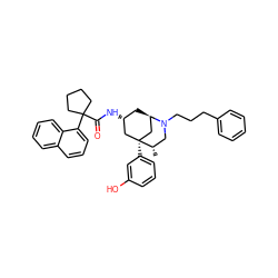 C[C@H]1CN(CCCc2ccccc2)[C@@H]2C[C@@H](NC(=O)C3(c4cccc5ccccc45)CCCC3)C[C@@]1(c1cccc(O)c1)C2 ZINC000038147758