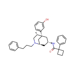 C[C@H]1CN(CCCc2ccccc2)[C@@H]2C[C@@H](NC(=O)C3(c4ccccc4)CCC3)C[C@@]1(c1cccc(O)c1)C2 ZINC000038147766