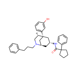 C[C@H]1CN(CCCc2ccccc2)[C@@H]2C[C@@H](NC(=O)C3(c4ccccc4)CCCC3)C[C@@]1(c1cccc(O)c1)C2 ZINC000003933414