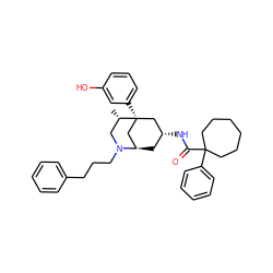 C[C@H]1CN(CCCc2ccccc2)[C@@H]2C[C@@H](NC(=O)C3(c4ccccc4)CCCCCC3)C[C@@]1(c1cccc(O)c1)C2 ZINC000038147764