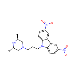 C[C@H]1CN(CCCn2c3ccc([N+](=O)[O-])cc3c3cc([N+](=O)[O-])ccc32)C[C@H](C)N1 ZINC000027517257