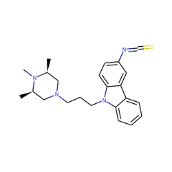 C[C@H]1CN(CCCn2c3ccccc3c3cc(N=C=S)ccc32)C[C@@H](C)N1C ZINC000022938889