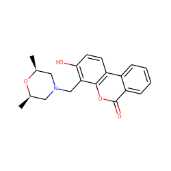 C[C@H]1CN(Cc2c(O)ccc3c2oc(=O)c2ccccc23)C[C@@H](C)O1 ZINC000013125313