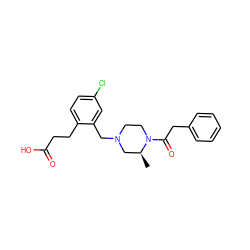 C[C@H]1CN(Cc2cc(Cl)ccc2CCC(=O)O)CCN1C(=O)Cc1ccccc1 ZINC000043153006