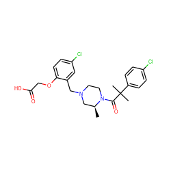 C[C@H]1CN(Cc2cc(Cl)ccc2OCC(=O)O)CCN1C(=O)C(C)(C)c1ccc(Cl)cc1 ZINC000066124473