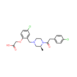 C[C@H]1CN(Cc2cc(Cl)ccc2OCC(=O)O)CCN1C(=O)Cc1ccc(Cl)cc1 ZINC000066112574