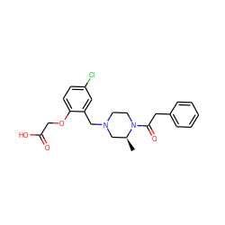 C[C@H]1CN(Cc2cc(Cl)ccc2OCC(=O)O)CCN1C(=O)Cc1ccccc1 ZINC000035984073