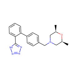 C[C@H]1CN(Cc2ccc(-c3ccccc3-c3nnn[nH]3)cc2)C[C@@H](C)O1 ZINC000027729248