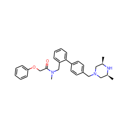 C[C@H]1CN(Cc2ccc(-c3ccccc3CN(C)C(=O)COc3ccccc3)cc2)C[C@@H](C)N1 ZINC000040877944