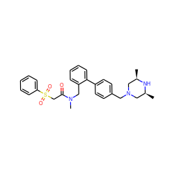 C[C@H]1CN(Cc2ccc(-c3ccccc3CN(C)C(=O)CS(=O)(=O)c3ccccc3)cc2)C[C@@H](C)N1 ZINC000040876933