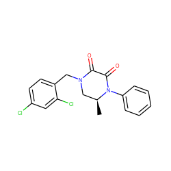 C[C@H]1CN(Cc2ccc(Cl)cc2Cl)C(=O)C(=O)N1c1ccccc1 ZINC000095565896