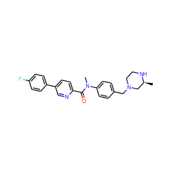 C[C@H]1CN(Cc2ccc(N(C)C(=O)c3ccc(-c4ccc(F)cc4)cn3)cc2)CCN1 ZINC000095598492