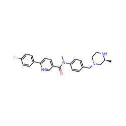 C[C@H]1CN(Cc2ccc(N(C)C(=O)c3ccc(-c4ccc(F)cc4)nc3)cc2)CCN1 ZINC000095598494