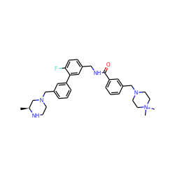 C[C@H]1CN(Cc2cccc(-c3cc(CNC(=O)c4cccc(CN5CC[N+](C)(C)CC5)c4)ccc3F)c2)CCN1 ZINC000042851585