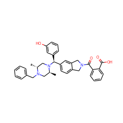 C[C@H]1CN(Cc2ccccc2)[C@H](C)CN1[C@@H](c1cccc(O)c1)c1ccc2c(c1)CN(C(=O)c1ccccc1C(=O)O)C2 ZINC000028570400