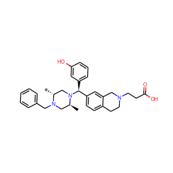 C[C@H]1CN(Cc2ccccc2)[C@H](C)CN1[C@@H](c1cccc(O)c1)c1ccc2c(c1)CN(CCC(=O)O)CC2 ZINC000028570257