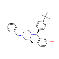 C[C@H]1CN(Cc2ccccc2)CCN1[C@@H](c1ccc(C(C)(C)C)cc1)c1cccc(O)c1 ZINC000022939486