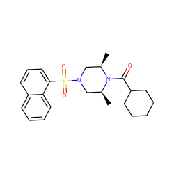 C[C@H]1CN(S(=O)(=O)c2cccc3ccccc23)C[C@@H](C)N1C(=O)C1CCCCC1 ZINC000040834717