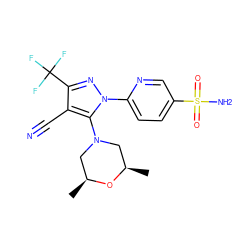 C[C@H]1CN(c2c(C#N)c(C(F)(F)F)nn2-c2ccc(S(N)(=O)=O)cn2)C[C@@H](C)O1 ZINC000028566305