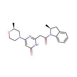 C[C@H]1CN(c2cc(=O)[nH]c(CC(=O)N3c4ccccc4C[C@@H]3C)n2)CCO1 ZINC000147066240
