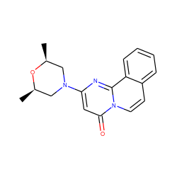 C[C@H]1CN(c2cc(=O)n3ccc4ccccc4c3n2)C[C@@H](C)O1 ZINC000013608178