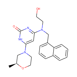 C[C@H]1CN(c2cc(N(CCO)Cc3cccc4ccccc34)nc(=O)[nH]2)CCO1 ZINC000095552826