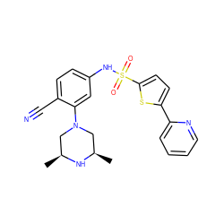 C[C@H]1CN(c2cc(NS(=O)(=O)c3ccc(-c4ccccn4)s3)ccc2C#N)C[C@@H](C)N1 ZINC000029124779