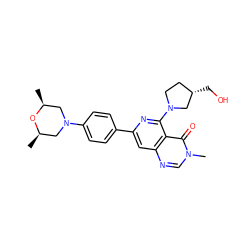 C[C@H]1CN(c2ccc(-c3cc4ncn(C)c(=O)c4c(N4CC[C@H](CO)C4)n3)cc2)C[C@@H](C)O1 ZINC000115622409